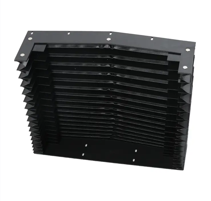 Top detail of arch shaped accordion bellow cover, irregular arch machine cover