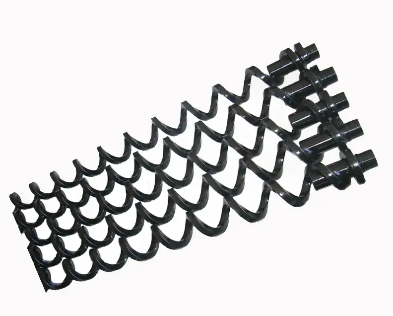 Spiral chain detail of screw chip conveyor, small space chip removal