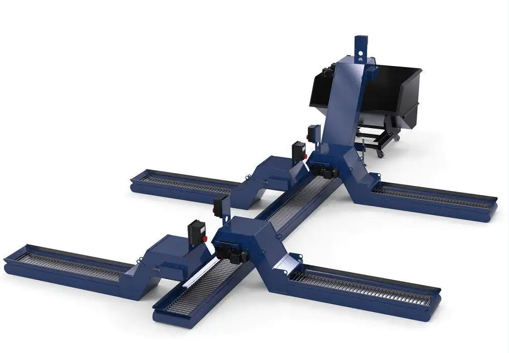 Custom centralized chip conveyor system, whole workshop chip removal solution