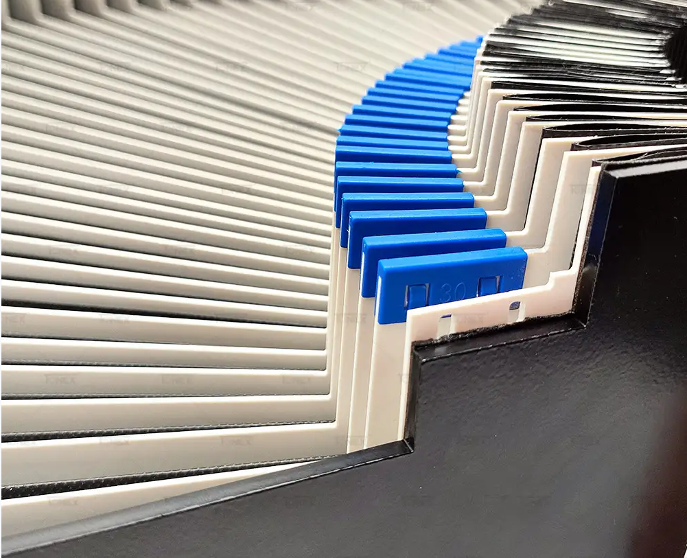 Blue material flat curtain bellow cover, custom material machine guard