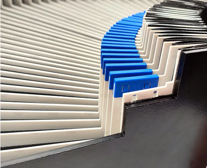 Blue material flat curtain bellow cover, custom material machine guard