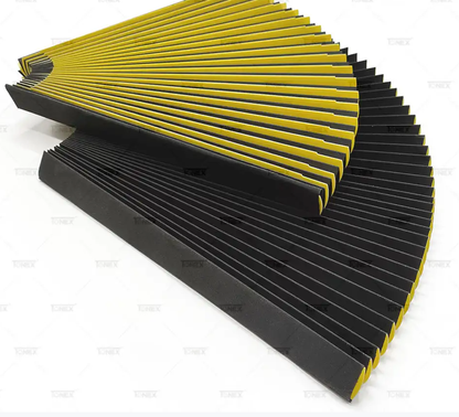 Yellow material flat curtain bellow cover, custom color & material protection cover
