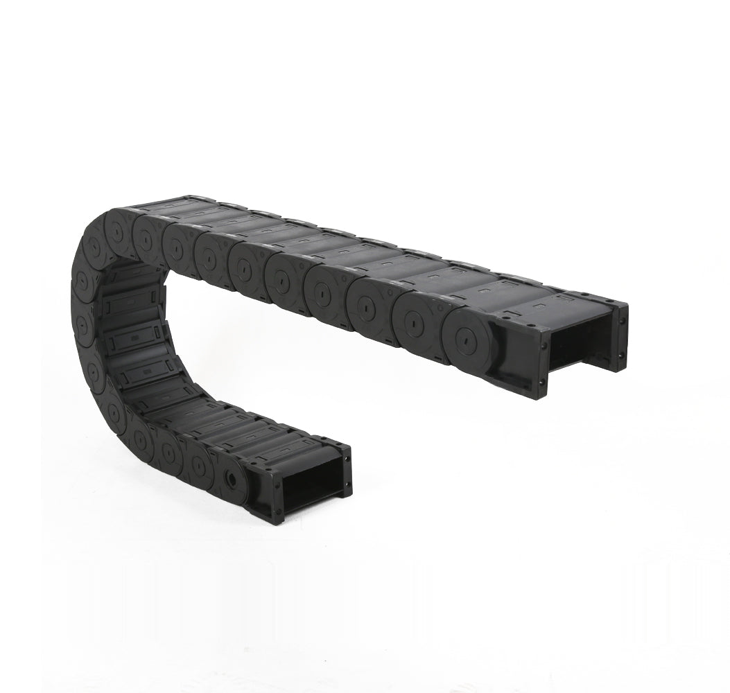 Full black heavy duty plastic drag chain for CNC machine, cable protection part