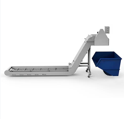 Custom hinge type chip conveyor, CNC chain plate chip removal machine