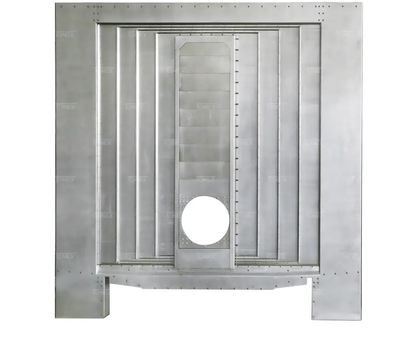 End detail of multi-axis telescopic steel plate machine guard cover
