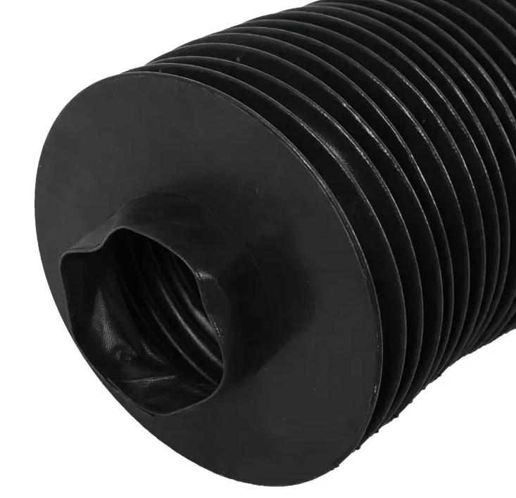 Small sample of round accordion bellow cover, circular machine cover
