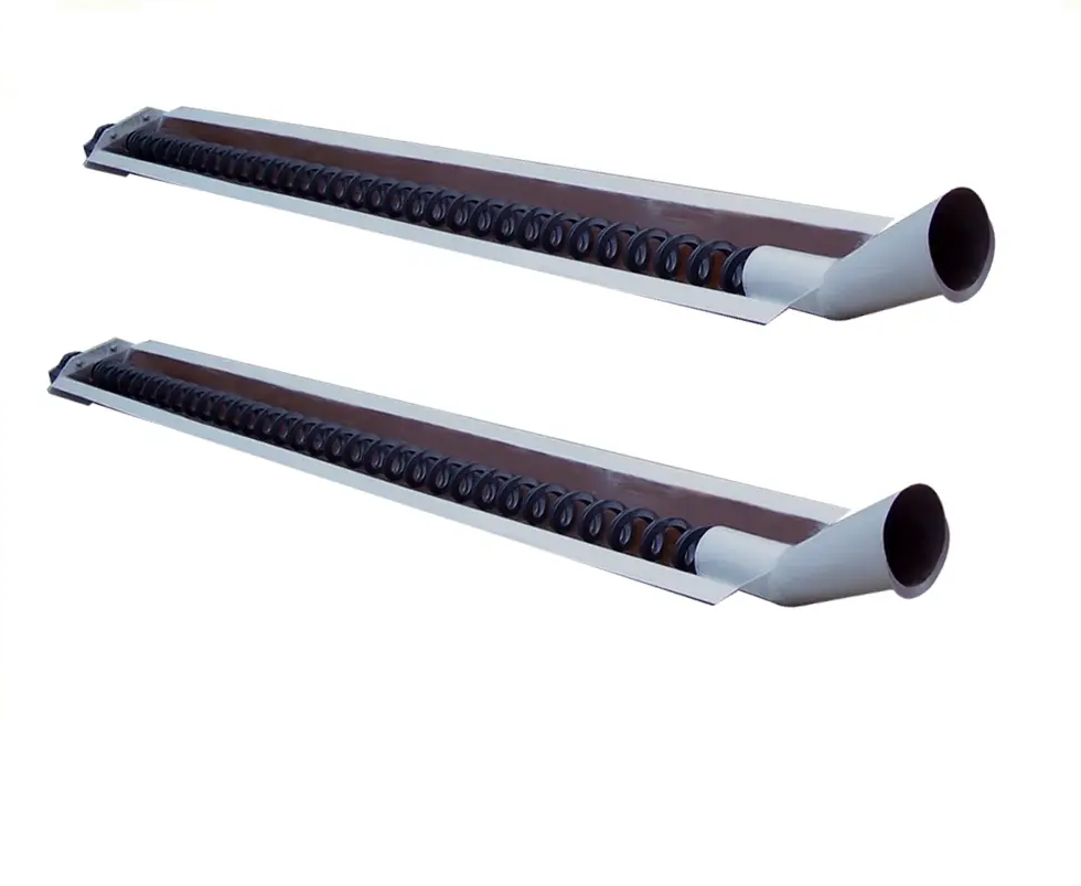 End detail of screw type chip conveyor, spiral conveyor end