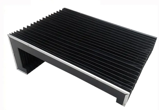 Custom special shaped accordion bellow cover, asymmetrical stepped CNC machine protection cover
