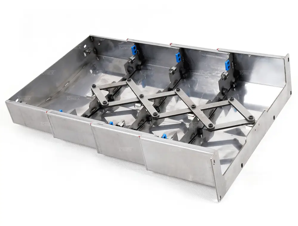 Small sample of telescopic steel plate machine guard cover
